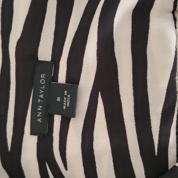 Ann Taylor Beige and Black Zebra Print Blouse - Picture 7 of 8